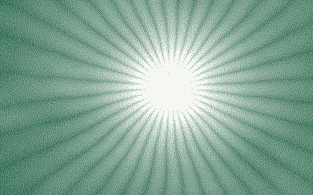 Dithered rays from an off-centre source