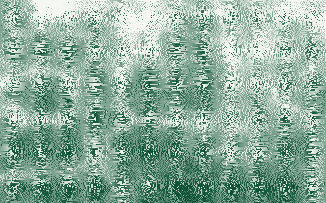 Ridged terrain rendered as a pine-on-paper error-diffusion print